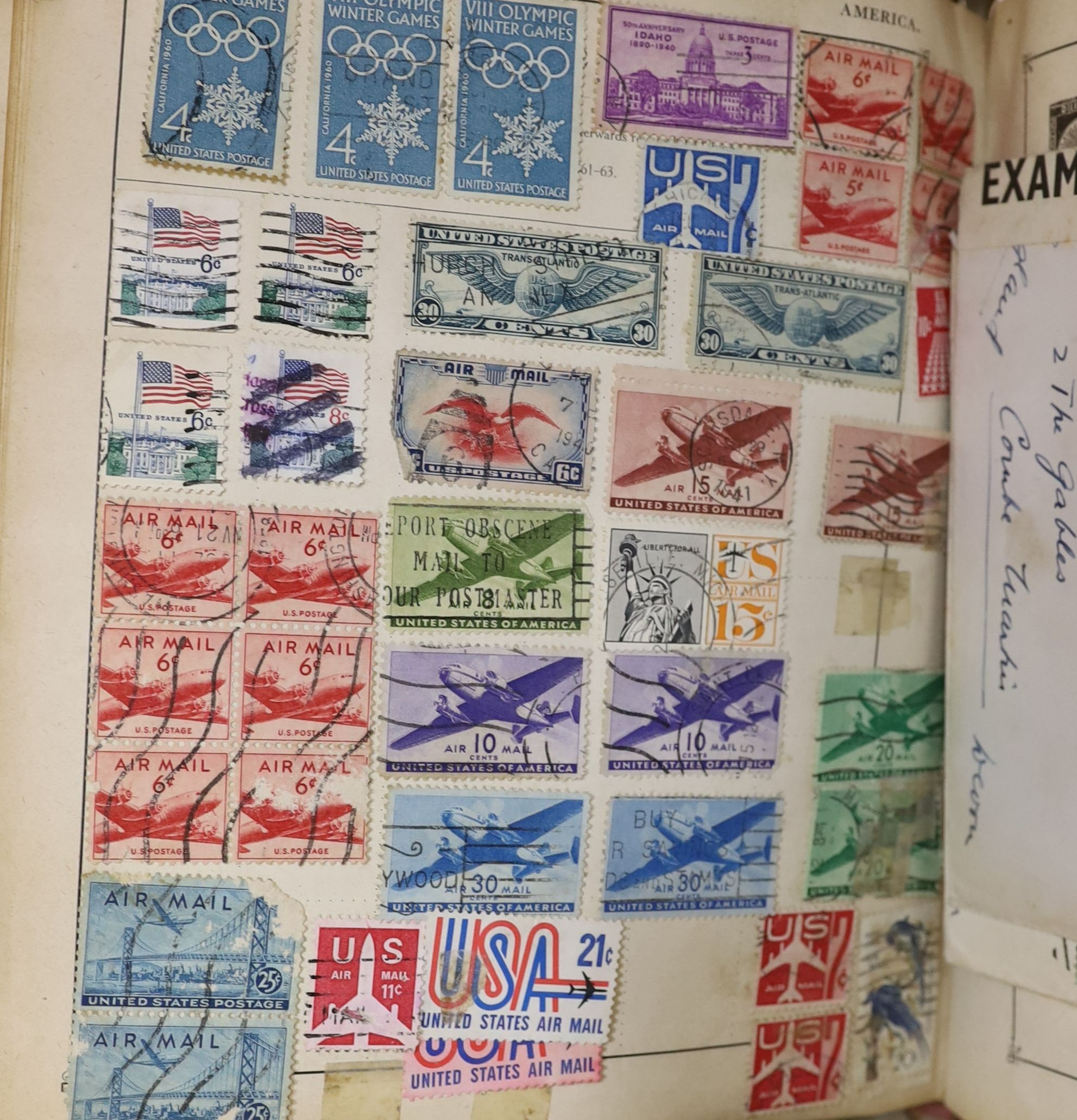 Various World stamps in albums, including a Lincoln album (1 box)